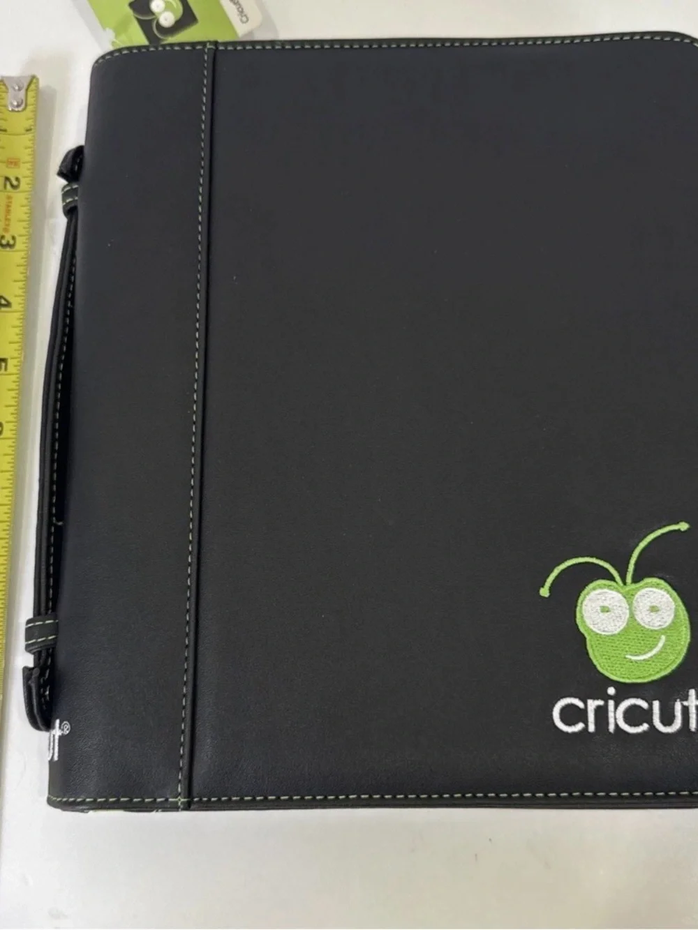 Cricut Storage Binder Case Black & Green Embroidered Cover NEW w/ Tags